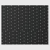 Witte sterren op zwart cadeaupapier (Vlak)