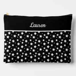 Witte sterren op zwart en aangepaste naam etui