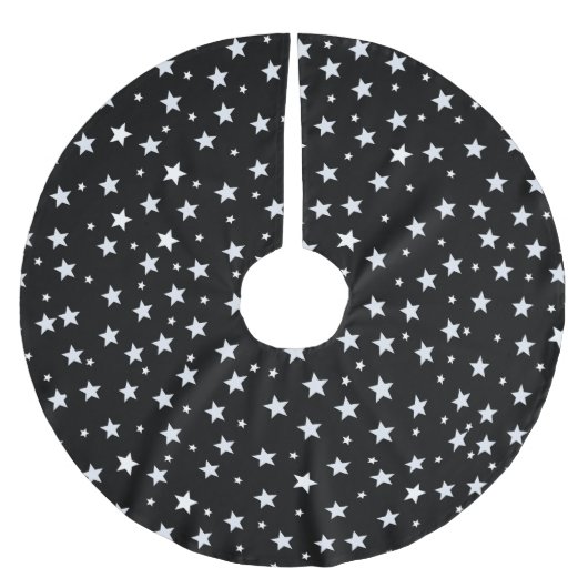 Witte sterren op zwart kerstboom rok (Voorkant)