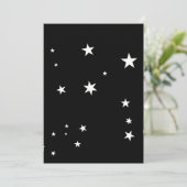 Witte sterren op zwart omslagpapier kaart (Staand voorkant)