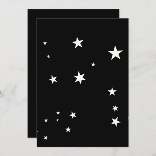 Witte sterren op zwart omslagpapier kaart (Voorkant / Achterkant)