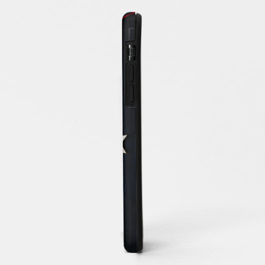 Witte sterren op zwart oppervlak iphone case (Achterkant/links)