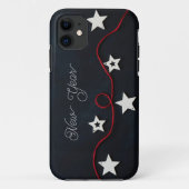 Witte sterren op zwart oppervlak iphone case (Achterkant)