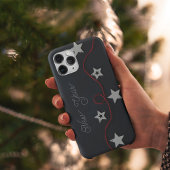 Witte sterren op zwart oppervlak iphone case