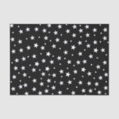 Witte sterren op zwart tissuepapier (Voorkant)