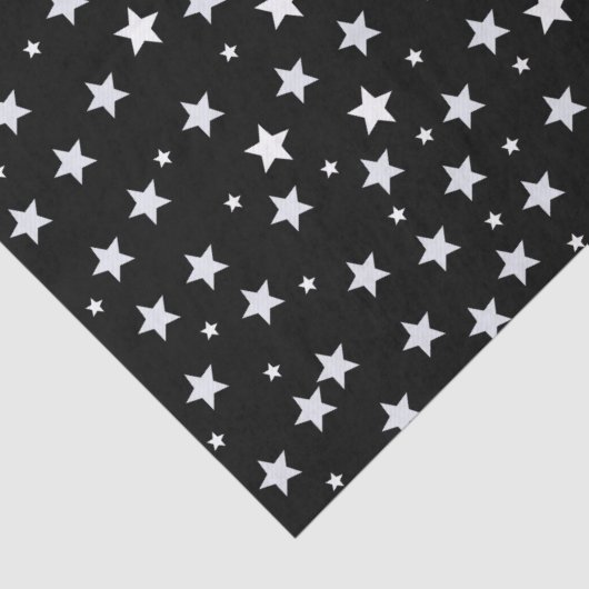 Witte sterren op zwart tissuepapier (Detail)