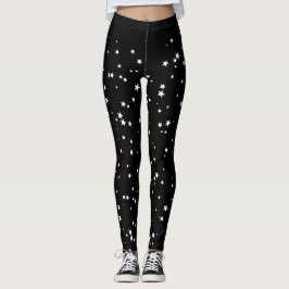 Witte sterren op zwarte Leggings