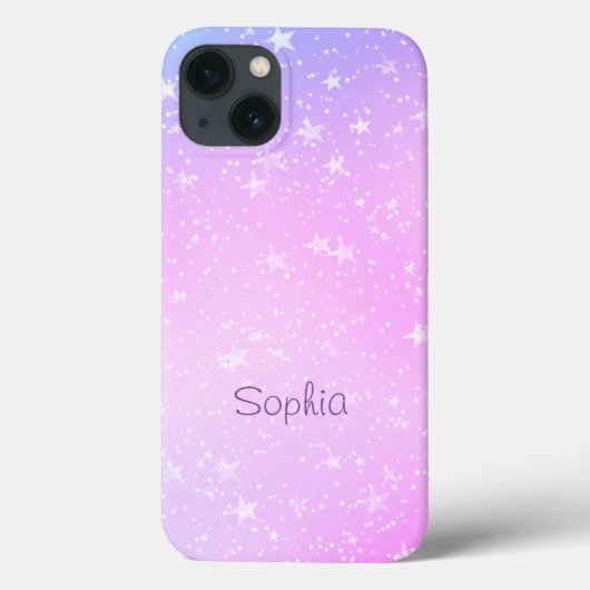 Witte Sterren, Paarse & Roze Ombre, Paarse Naam Case-Mate iPhone Case (Achterkant)