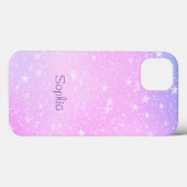 Witte Sterren, Paarse & Roze Ombre, Paarse Naam Case-Mate iPhone Case (Achterkant (horizontaal))