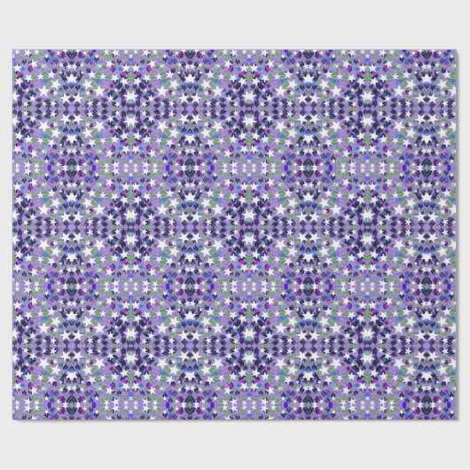 Witte sterren paarse vette moderne leuke gebeurten cadeaupapier (Vlak)