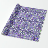 Witte sterren paarse vette moderne leuke gebeurten cadeaupapier (Uitgerold)