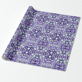 Witte sterren paarse vette moderne leuke gebeurten cadeaupapier