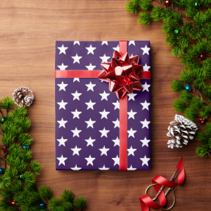 Witte sterren, Paarsste winterse Feestdagen Cadeaupapier