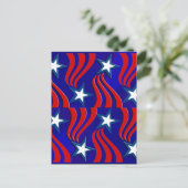 Witte sterren, rode strepen en blauwe achtergrond briefkaart (Staand voorkant)