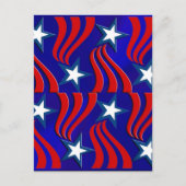 Witte sterren, rode strepen en blauwe achtergrond briefkaart (Voorkant)