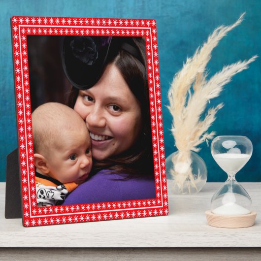 Witte sterren Rood Lijst Afbeelding Uw foto Fotoplaat (Zijkant)