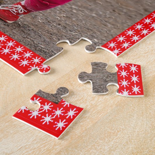 Witte sterren Rood Lijst Afbeelding Uw foto Legpuzzel (Zijkant)