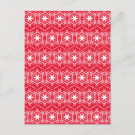 Witte sterren, sneeuwvlokken, rode winterse Feestd Briefkaart
