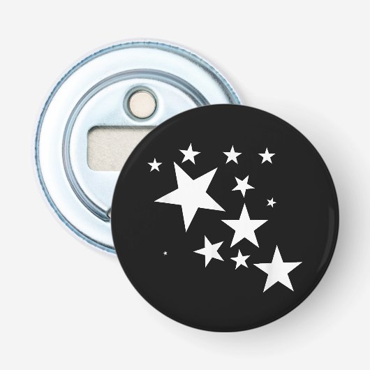 Witte Sterren Star-Pattern-Design Kostuum Gift Button Flesopener (Voorkant)