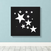 Witte Sterren Star-Pattern-Design Kostuum Gift Canvas Afdruk (Insitu (Houten vloer))