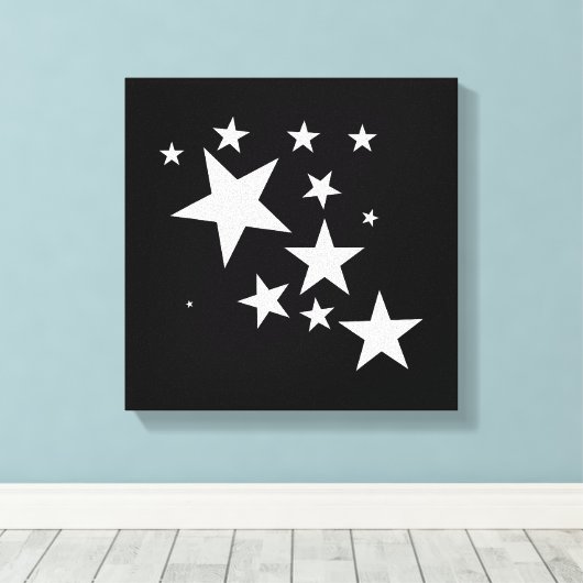 Witte Sterren Star-Pattern-Design Kostuum Gift Canvas Afdruk (Insitu (Houten vloer))