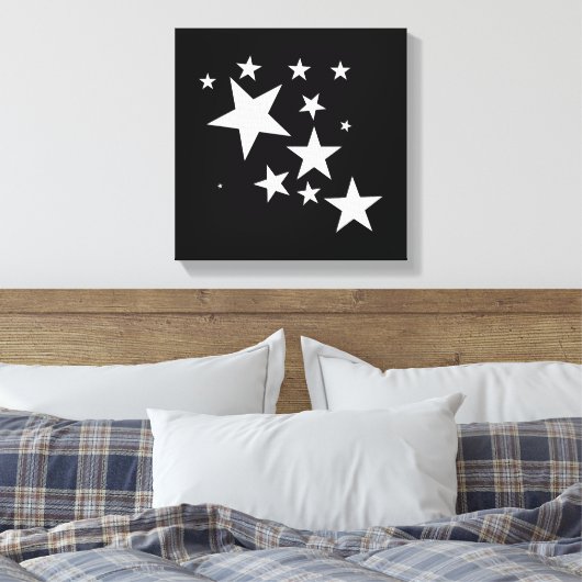 Witte Sterren Star-Pattern-Design Kostuum Gift Canvas Afdruk (Insitu (Slaapkamer))