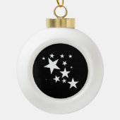 Witte Sterren Star-Pattern-Design Kostuum Gift Keramische Bal Ornament (Voorkant)