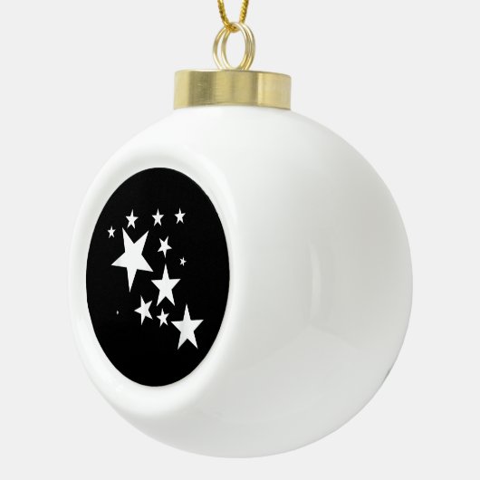 Witte Sterren Star-Pattern-Design Kostuum Gift Keramische Bal Ornament (Rechts)
