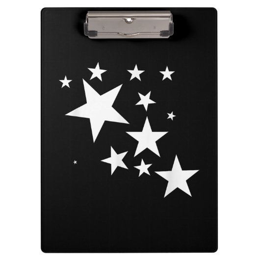 Witte Sterren Star-Pattern-Design Kostuum Gift Klembord (Voorkant)
