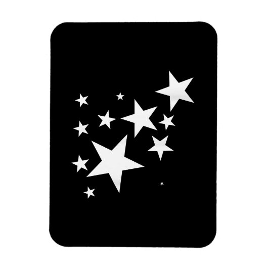 Witte Sterren Star-Pattern-Design Kostuum Gift Magneet (Verticaal)