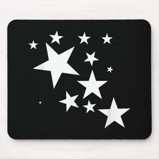 Witte Sterren Star-Pattern-Design Kostuum Gift Muismat (Voorkant)