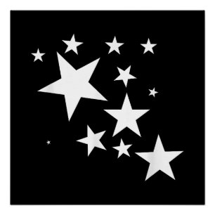 Witte Sterren Star-Pattern-Design Kostuum Gift Perfect Poster