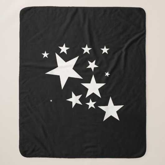 Witte Sterren Star-Pattern-Design Kostuum Gift Sherpa Deken (Voorkant)