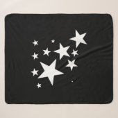 Witte Sterren Star-Pattern-Design Kostuum Gift Sherpa Deken (Voorkant (horizontaal))