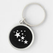 Witte Sterren Star-Pattern-Design Kostuum Gift Sleutelhanger (Voorkant)