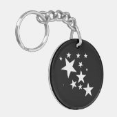Witte Sterren Star-Pattern-Design Kostuum Gift Sleutelhanger (Voorkant Links)