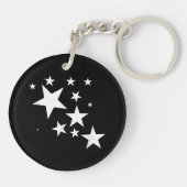 Witte Sterren Star-Pattern-Design Kostuum Gift Sleutelhanger (Achterkant)