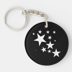 Witte Sterren Star-Pattern-Design Kostuum Gift Sleutelhanger
