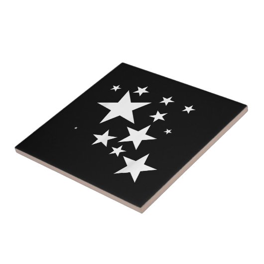 Witte Sterren Star-Pattern-Design Kostuum Gift Tegeltje (Zijkant)