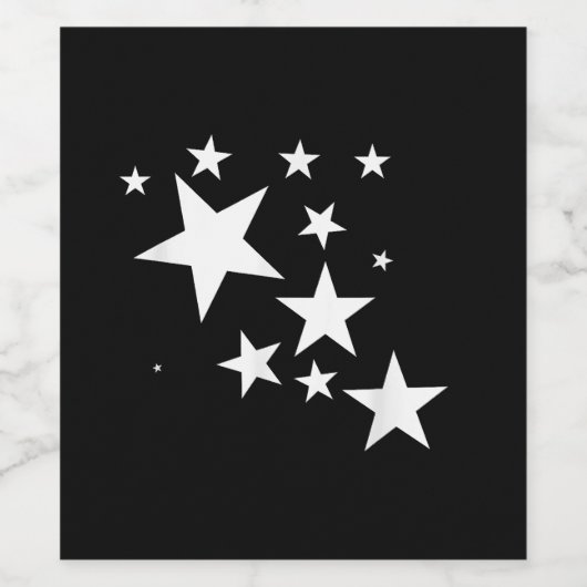 Witte Sterren Star-Pattern-Design Kostuum Gift Wijn Etiket (Enkel label)