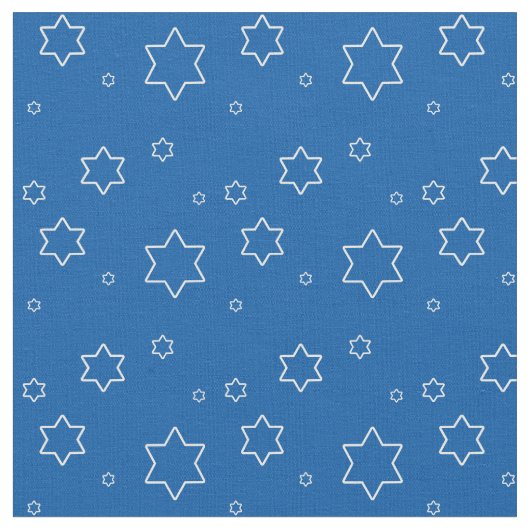Witte sterren van David op blauw Stof (Close Up)