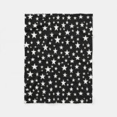 Witte sterren zwart fleece deken (Voorkant)