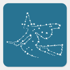 Witte sterrenheks Halloween Vierkante Sticker