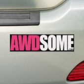 witte stickers roze/zwarte logo 1 (Op auto)
