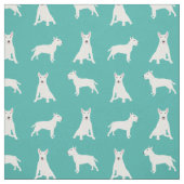 witte stier doodshond turquoise stof (Swatch)