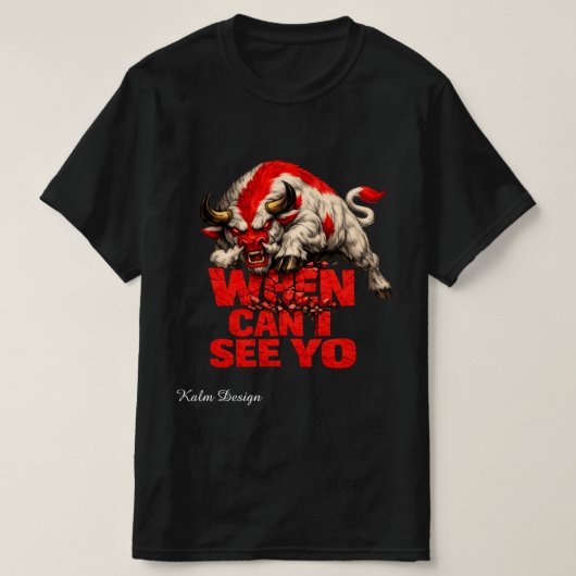 Witte stier op zoek naar een date t-shirt (Design voorkant)