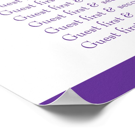 witte stieren paarse trouwtafel plan 1-9 poster (Hoek)