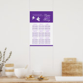 witte stieren paarse trouwtafel plan 1-9 poster (Keuken)