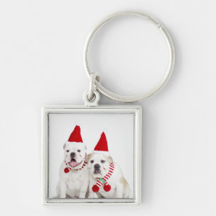 Witte stieren sleutelhanger