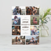 Witte  Stijl Acht Foto Warme Wishes Feestdagenkaart (Staand voorkant)